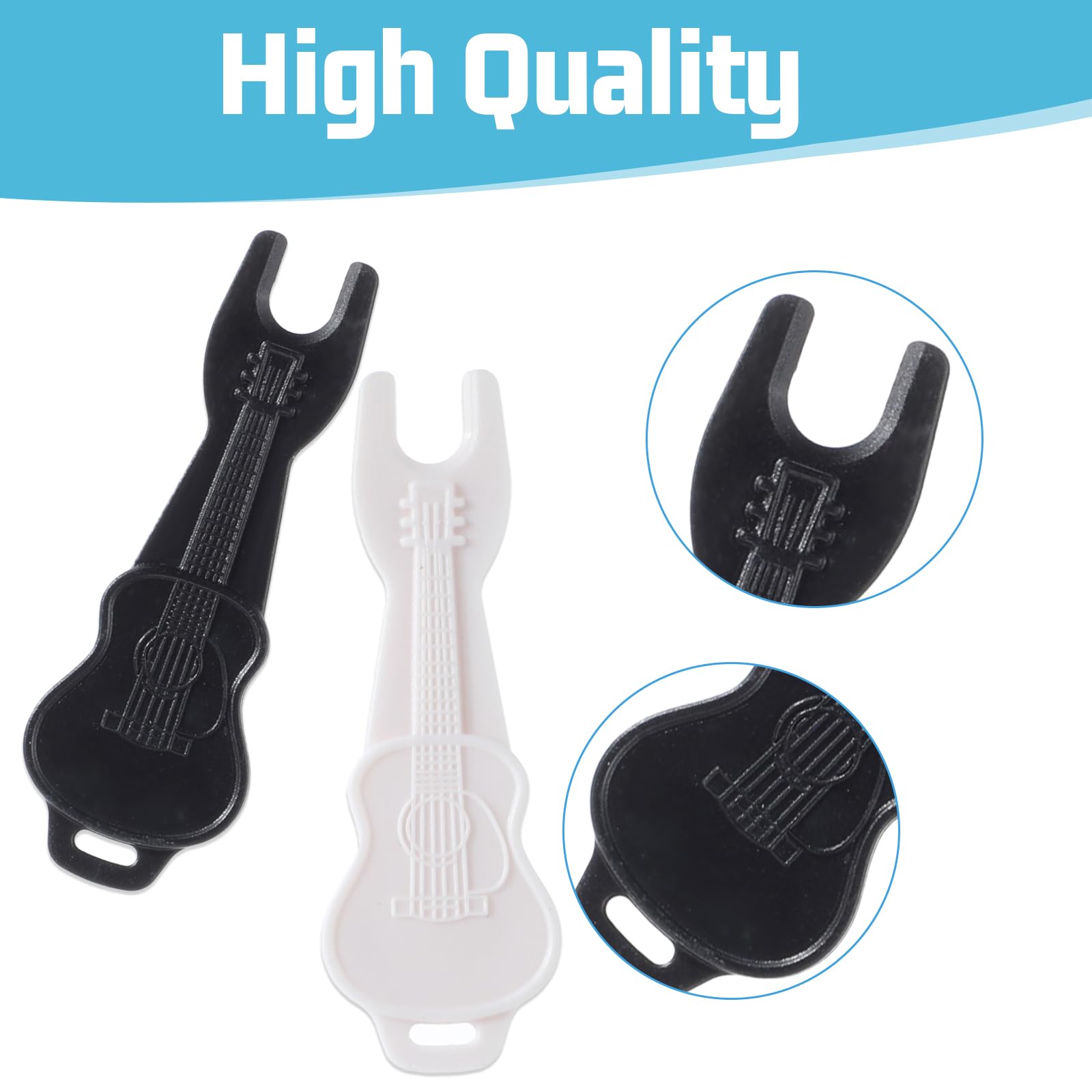 Kit 12 Chevilles Guitare + 2 Sillets + Extracteur - Pour Guitares Acoustique/Folk/Classique 6 Cordes