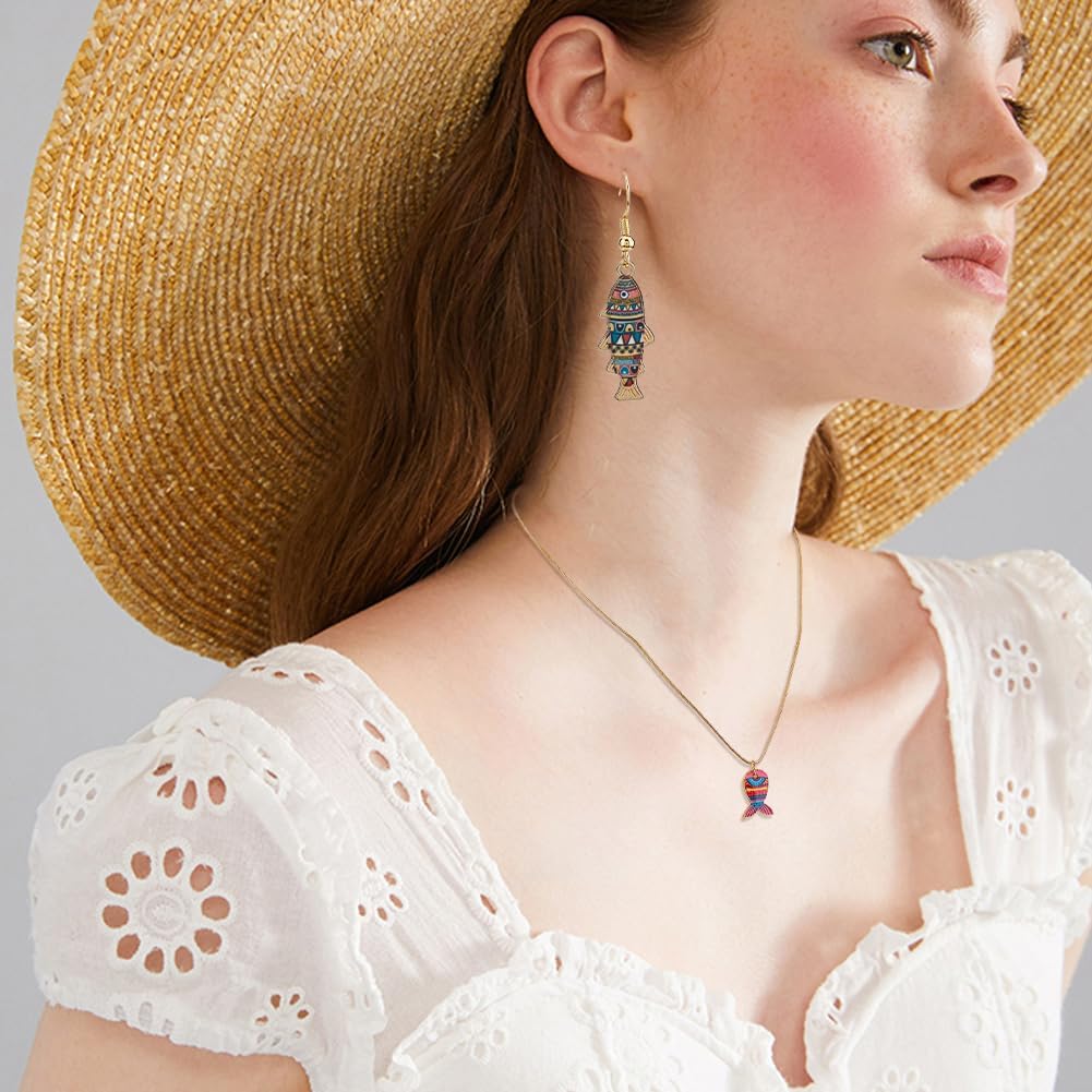 46Pcs Fish Charms 8 Styles Alloy Enamel Fish Pendants Mixed Color Sea Animals Dangle Charm for Jewelry Making Necklace Earring Bracelet DIY Craft - Image 5