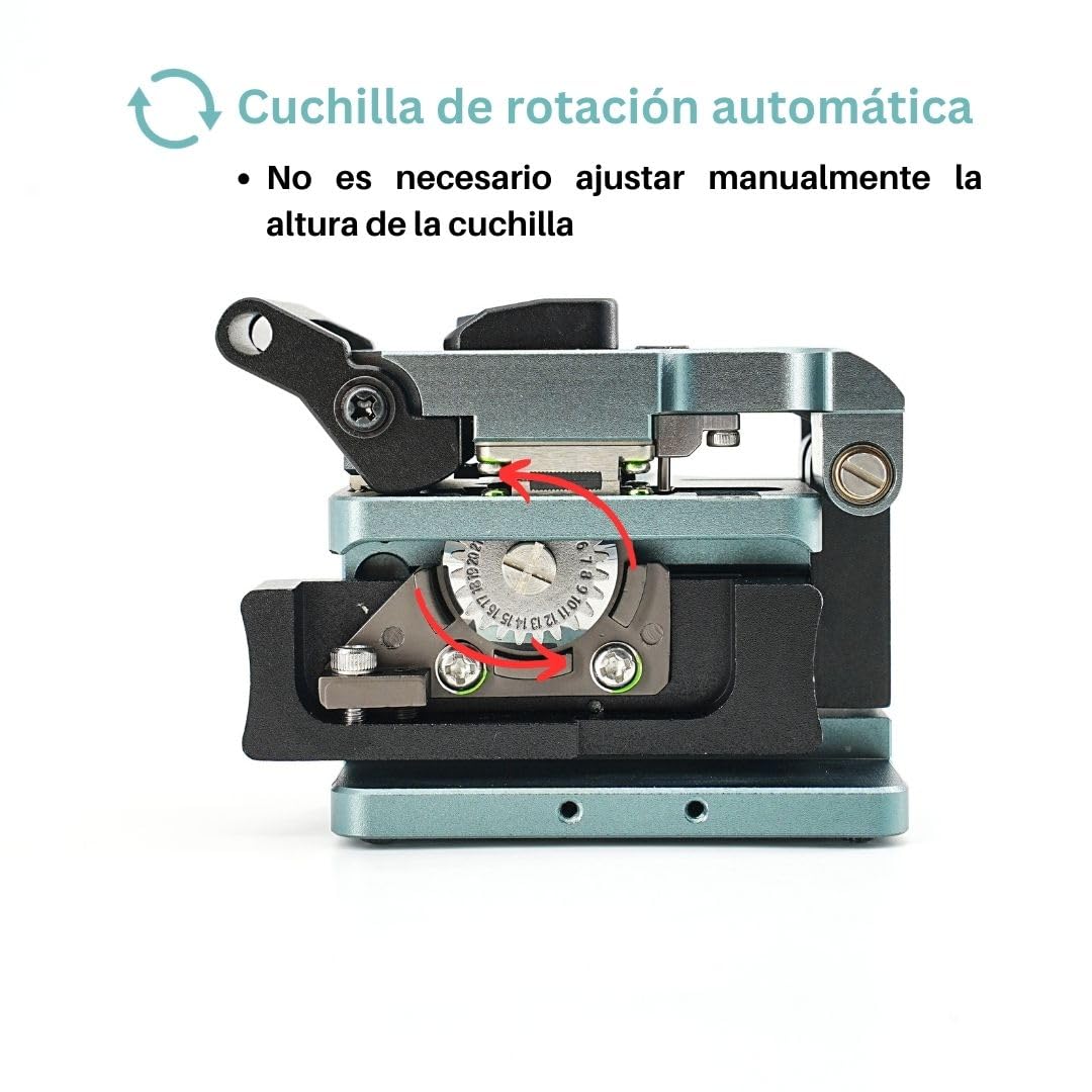 9C+ Cortadora de fibra óptica de alta precisión rotación automática Operación con una sola mano, Fiber Cleaver con material de aleación de aluminio 24 puntos de división 48000 veces de division