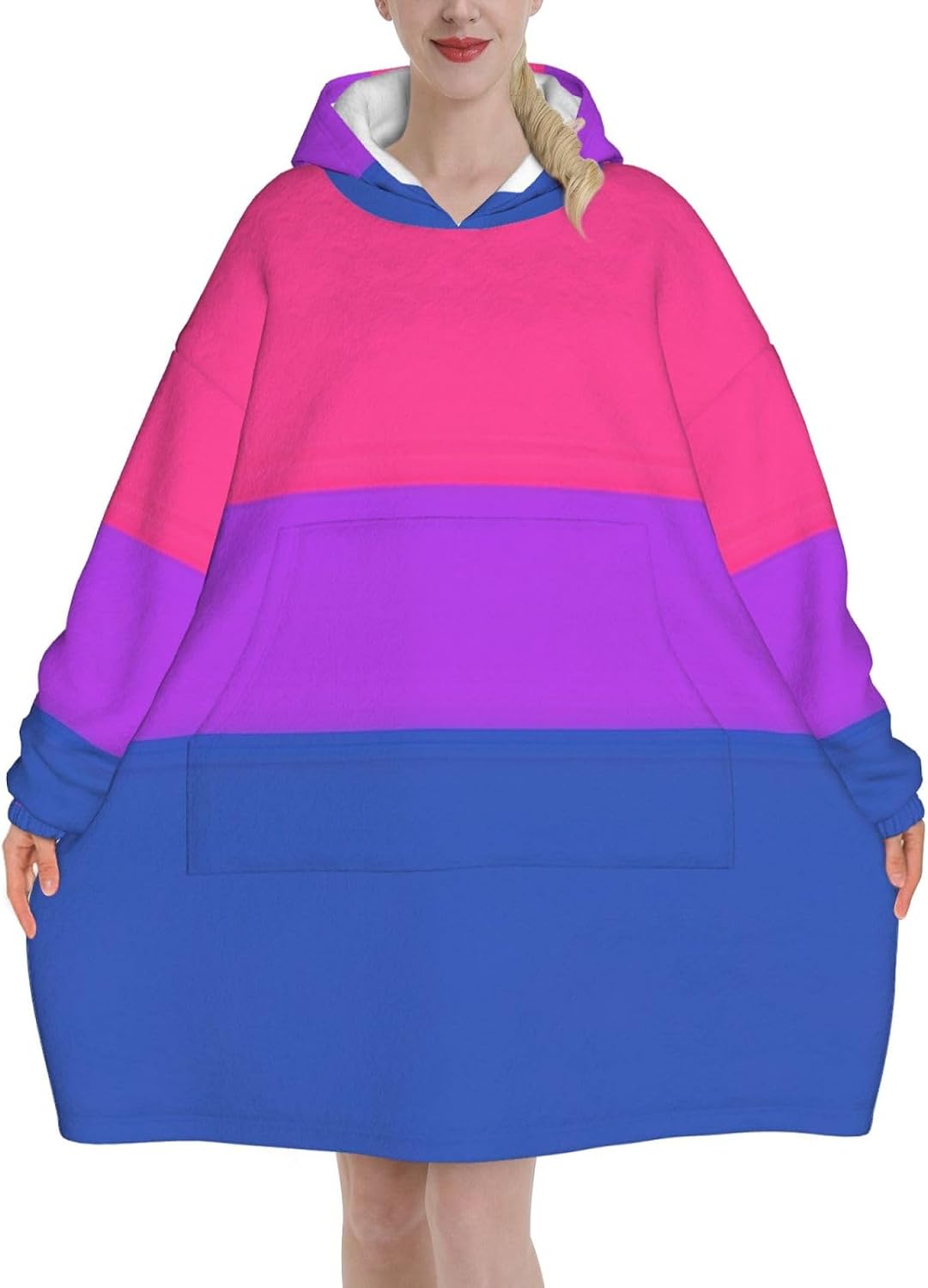 Pride Flagprint Oversized Hoodie Blanket, Super Soft Warm Comfortable Hoodie, Wearable Blanket Adult