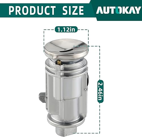 Miniatura 2 de AUTOKAY 703719C Interruptor de llave de encendido Cilindro de bloqueo con dos llaves Se adapta a Chrysler 300 300M Concorde LHS para Jeep Cherokee