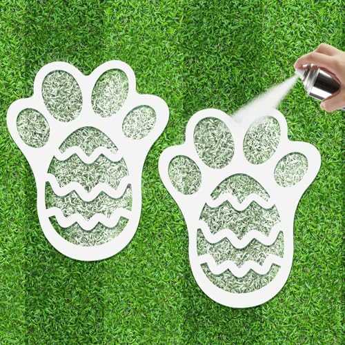 RattanView 2 Pcs Large Easter Bunny Footprint...