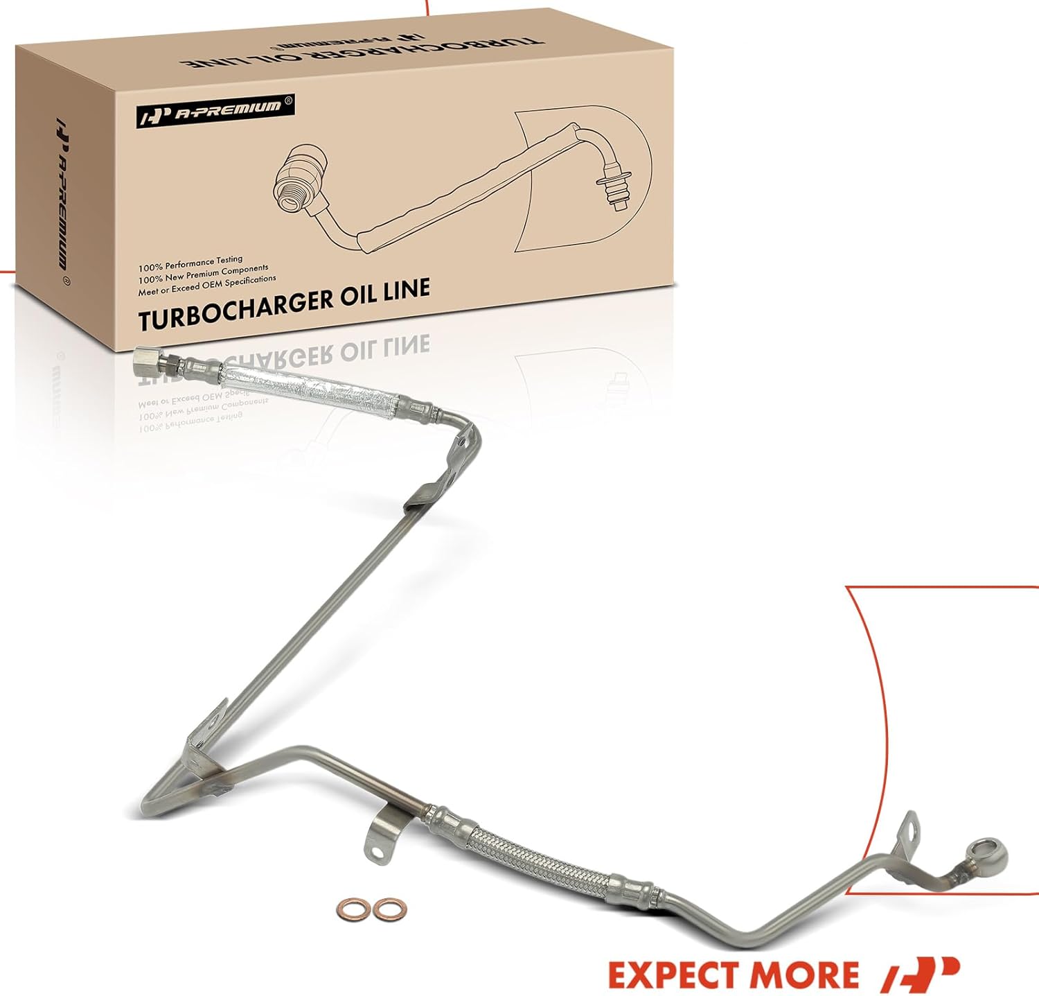 A-Premium Turbocharger Oil Feed Line Compatible with Audi A4/A4 Quattro 2000-2005 & Volkswagen Passat 2000-2005 L4 1.8L Turbocharged Inlet