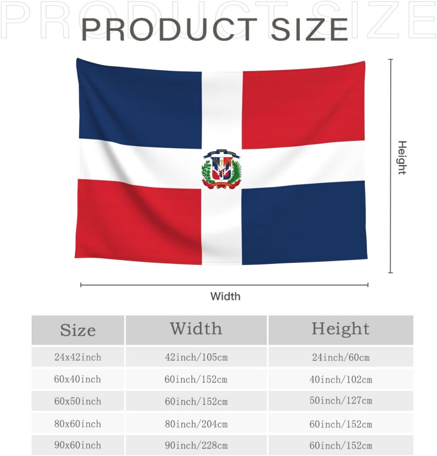 JUHIOPOI Dominican Republic Flag Tapestry Wall Decoration, Art Tapestries Wall Hanging, Banner Wall Tapestry For Dorm Bedroom Living Room College Dorm Home Decor (60" x 90", Dominican)