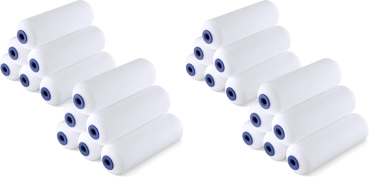 WORKPRO 4" Foam Paint Roller, 24-Pack Small Paint Rollers