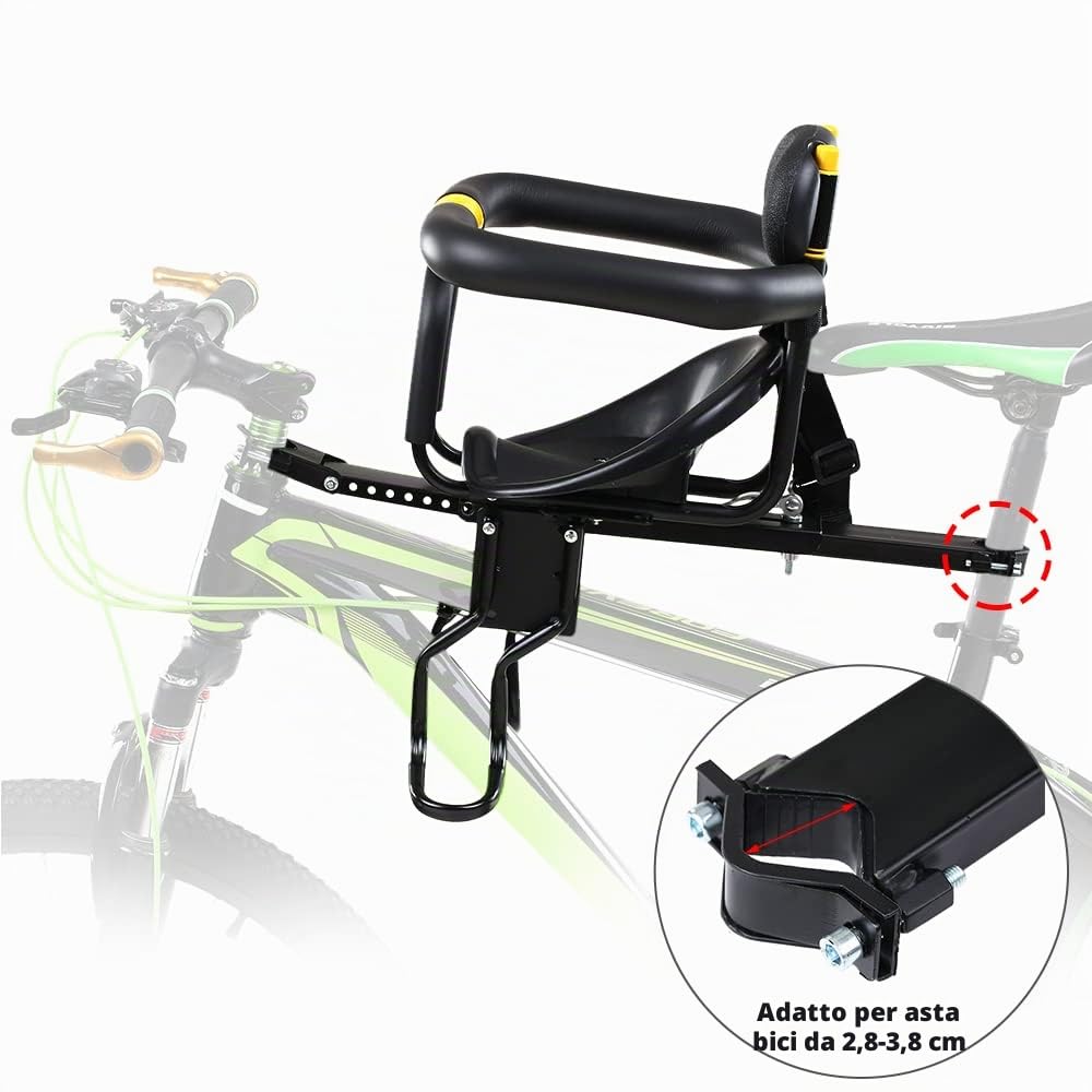 Lixada - Seggiolino di sicurezza per bambini, per bici da strada e mountain bike, con pedali e schienale