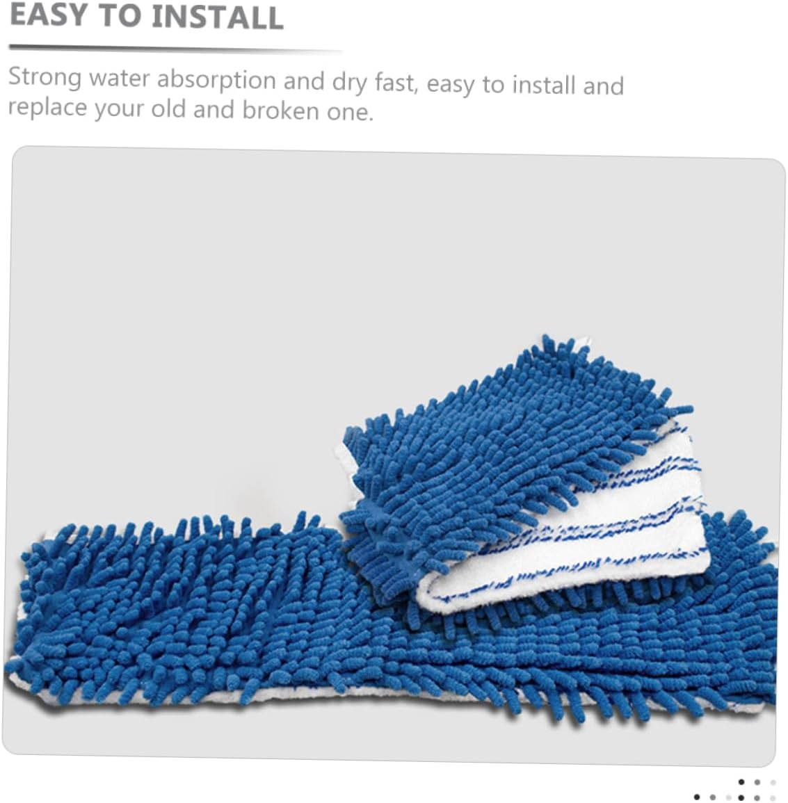 KOMBIUDA 2pcs Chenille Mop Refills of Mop Pads Wet Dry Floor Cleaning Microfiber Mopping Pads