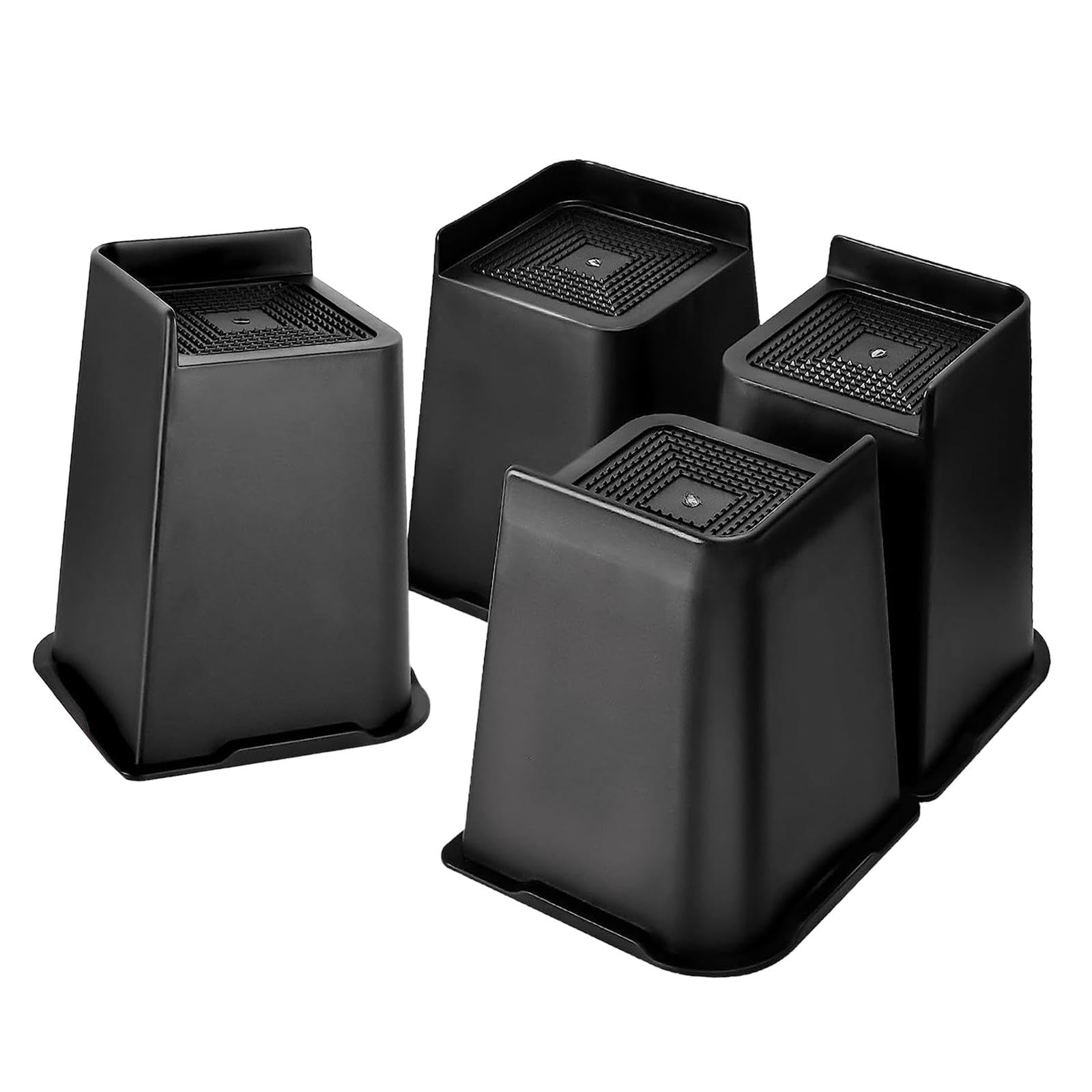 4 Elevadores de Cama, Elevadores de Muebles de 8 Pulgadas en Forma de L, Elevadores de Sofá, Elevadores de Cama Resistentes de Color Negro para