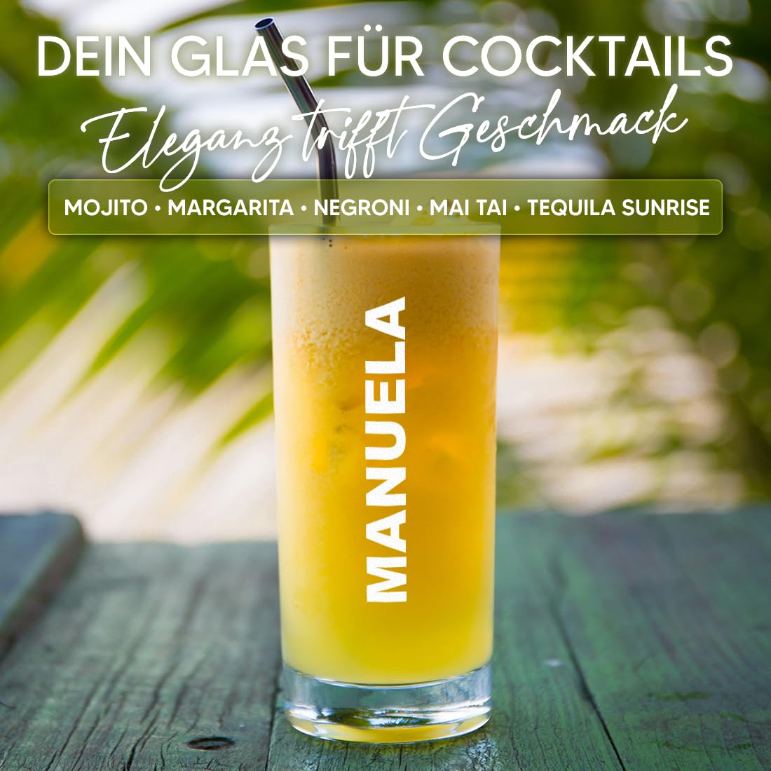 polar-effekt Longdrinkgläser 485 ml 6er Set mit personalisierter Gravur - Gläser mit Namen - Geschenke für Sie und Ihn - ideal für Bier, Wasser, Saft und Gin Tonic