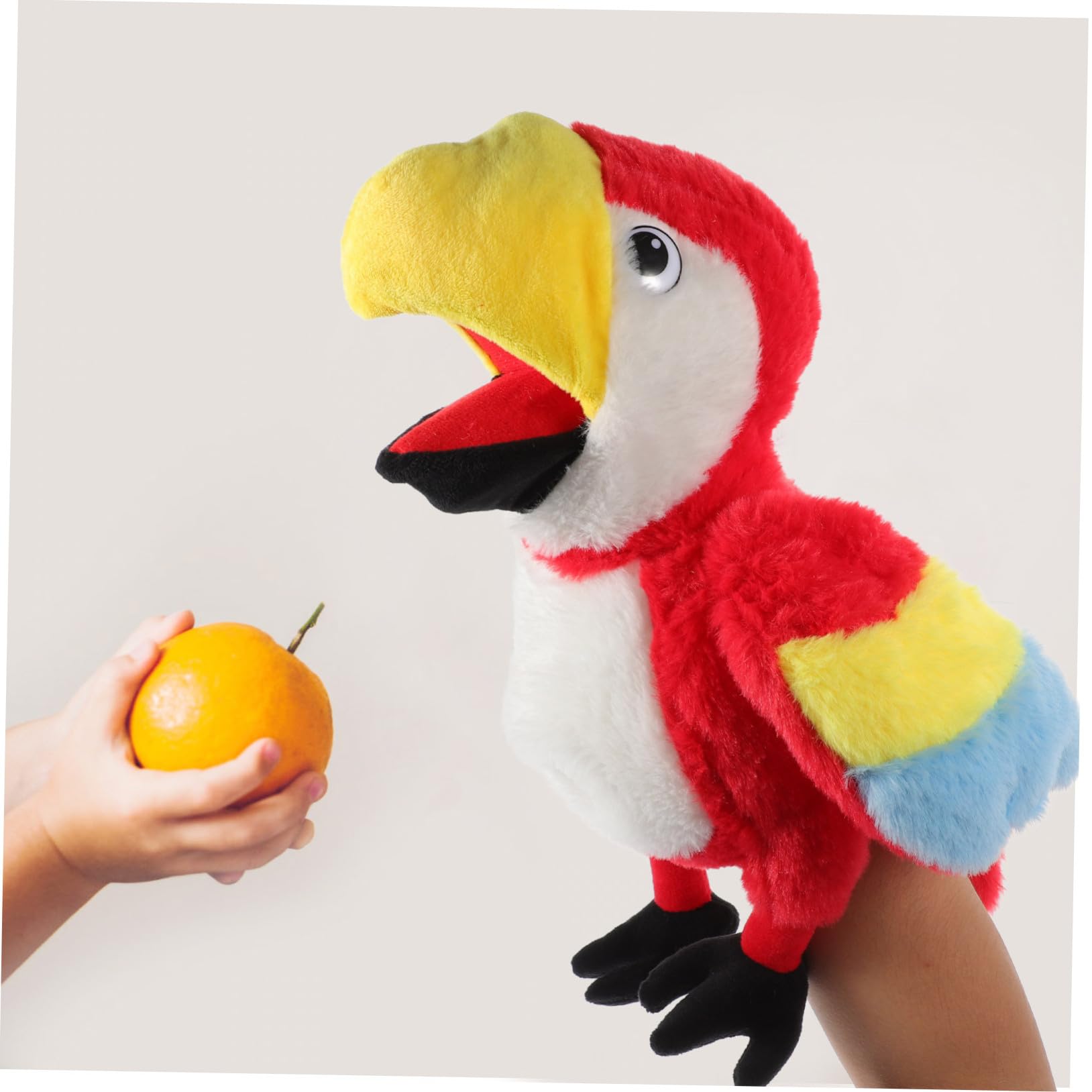 minkissy Marioneta Mano Interactiva Loro de Peluche para Educación Temprana Juguete Didáctico para Muñeco de Mano con Boca Móvil para Aprendizaje Casa o Jardín Infantil