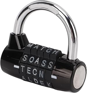 5 Letters Combination Lock, Anti Theft Code Padlock Antitheft Zinc Alloy Solid Black Padlock Password Lock Lockers Padlock Resettable Combination Lock for Gym Suitcase Luggage