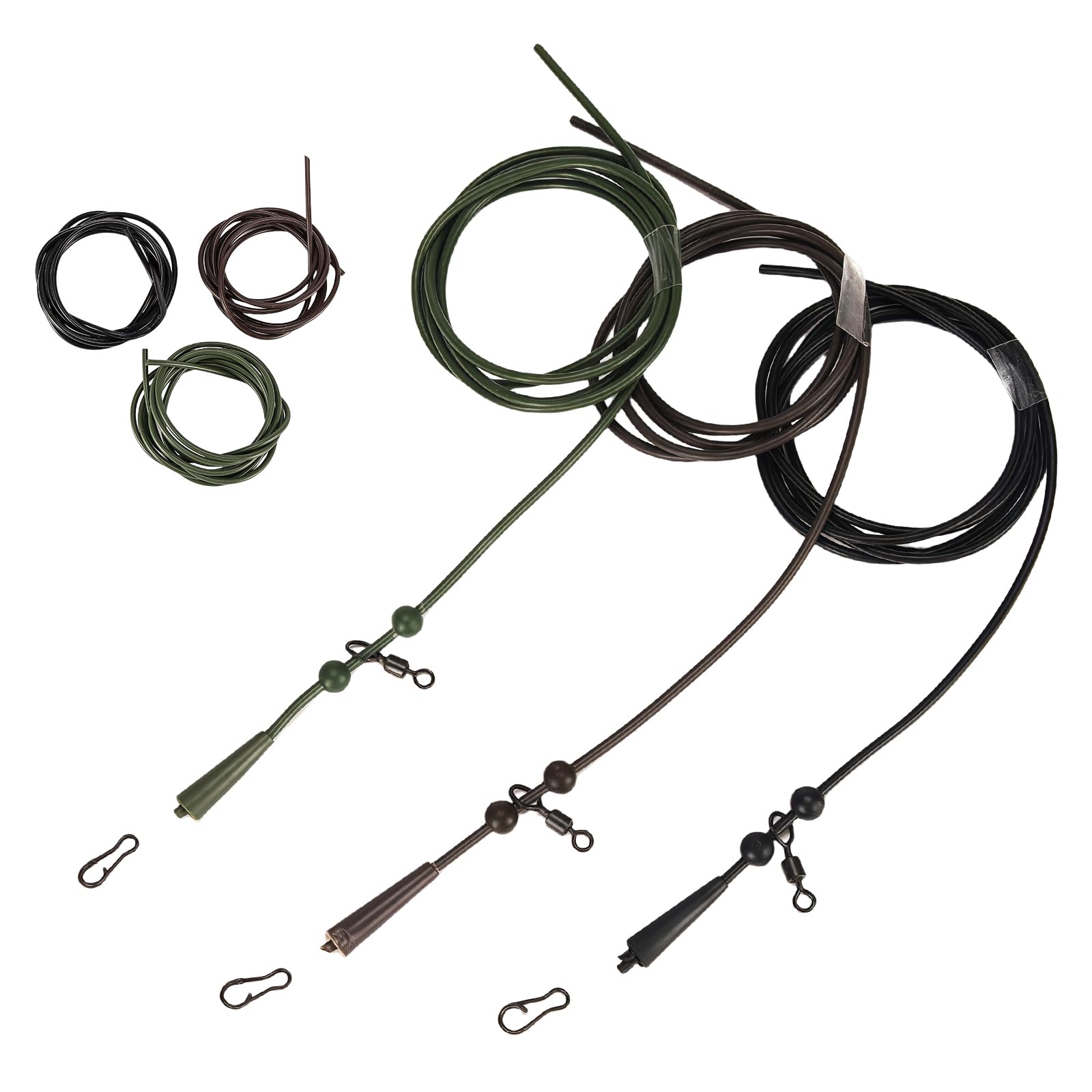 ZWWAAZHF 6PCS Pre Rigged Helicopter Hair Rigs Leader Tube Tied Carp Fishing Rigs Outdoor Fishing Equipment Large Fish Gear