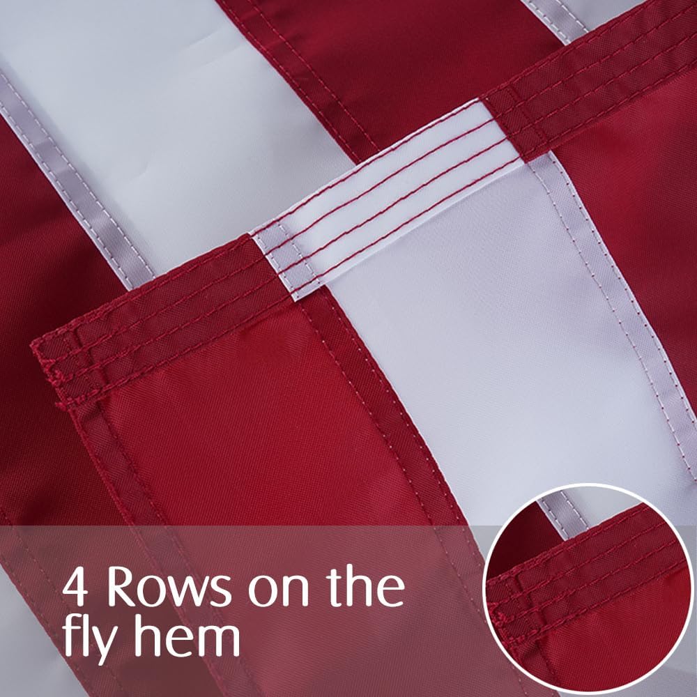 2 Pcs American Flag 16x24 for Outside US Small Ameican Boat Flag 16x24 Heavy Duty Banner Embroidered US Nylon with 2 Brass Grommets - Image 4