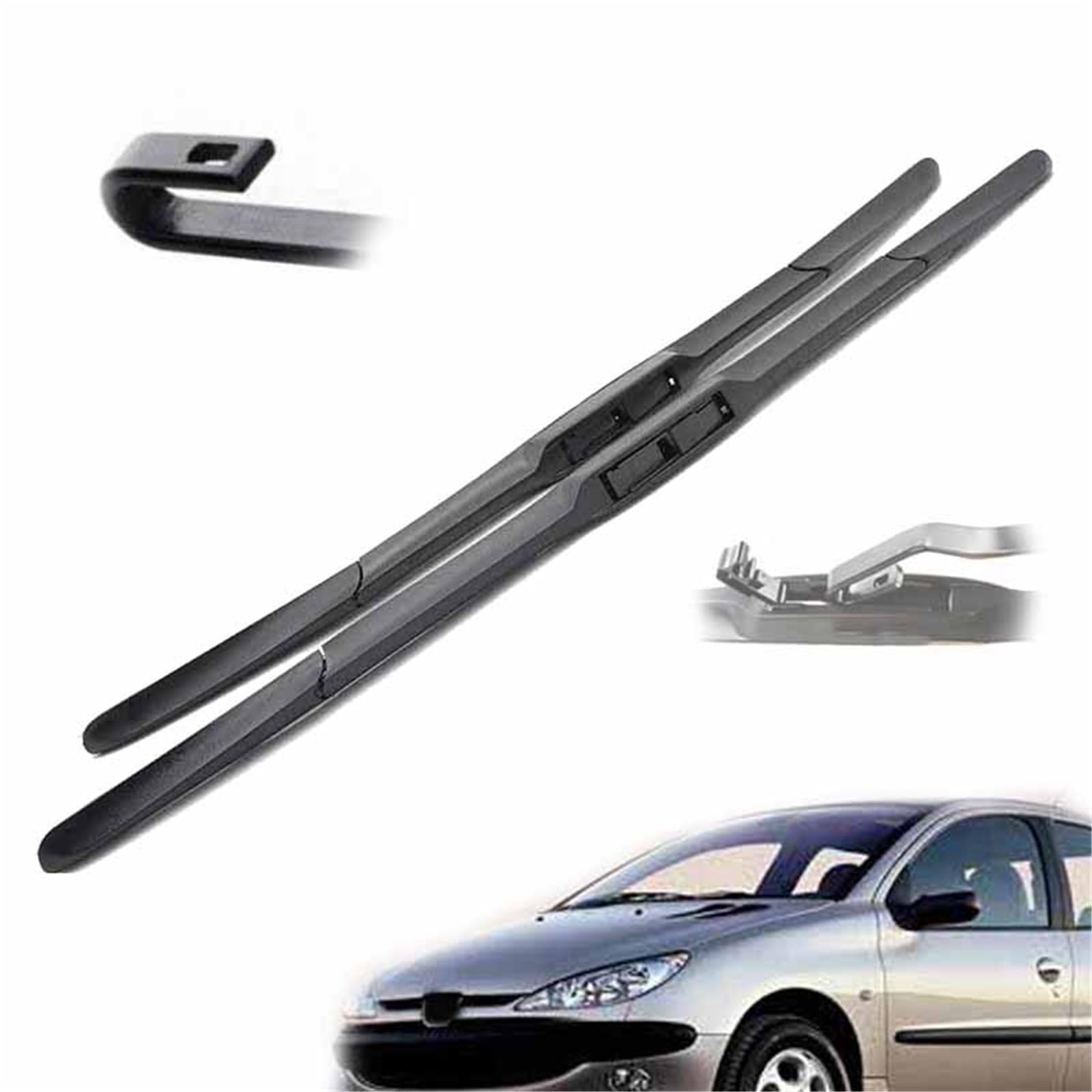 Essuie-Glace Peugeot 206 contre les Traces | Balais Pare-Brise Avant Antibris d'Eau 26 16 Pouces