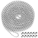 Edelstahl-Perlen-Rollo-Ketten-Verlängerungskabel, 4,5 mm 9,8 Fuß/3 Meter Kugelperlen-Rollenketten-Zugkettenperle mit 12 passenden Verbindern
