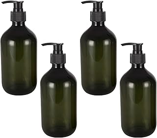 Distributeurs de Savon et de Lotion,4 Pcs 500ML Vide Rechargeables Shampooing Gel Douche Emballage Bouteille récipient Bocal avec Pompe en Plastique pour Maquillage Cosmétique de Bain Savon Liquide II