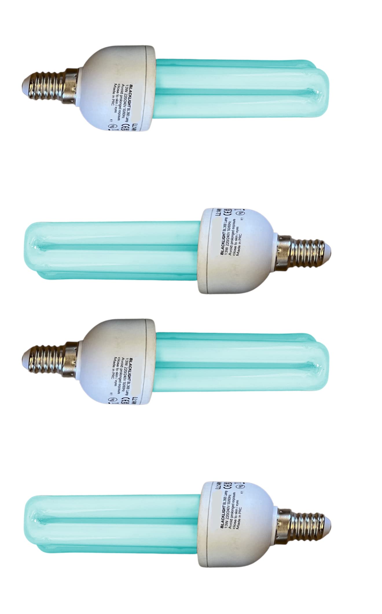 Premium Brand Replacement Electric Fly Killers Bulbs Screw in E14 13 Watt Tubes Lamps Bug Zappers Lights for C21 Hygiene Future Lux Pro Range and More (E1413W2U) Pack of 4