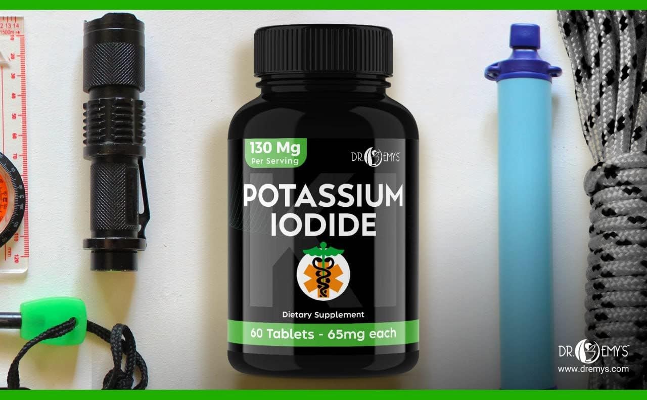 Potassium Iodide Pills Tablets - 3-Pack 130mg Servings Total of 180 Tablets -Dr Emys Potassium Iodide Tablets