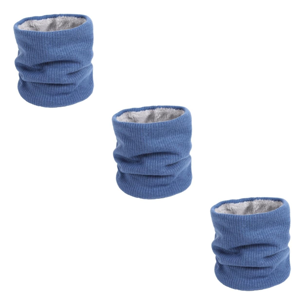 VALICLUD 3piezas Bufanda Cuello Calentador Windproof De Doble Capa Para Invierno Diseño Clásico Color Azul Accesorio Unisex Estiloso y Cálido Para Otoño y Invierno