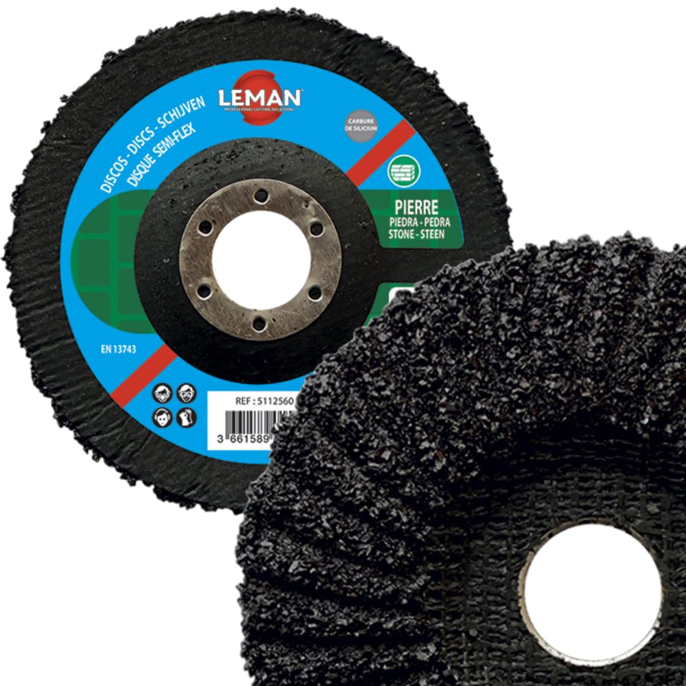DISQUE SEMI RIGIDE BOMBE 125X22,23 GR60 MD Carbure Silicium - 5112560 - LEMAN