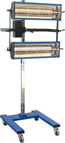 Lámpara de secado de pintura infrarroja, 2100 W, 110 V, luz de secado de pintura infrarroja de onda corta con temporizador (1-60 minutos),