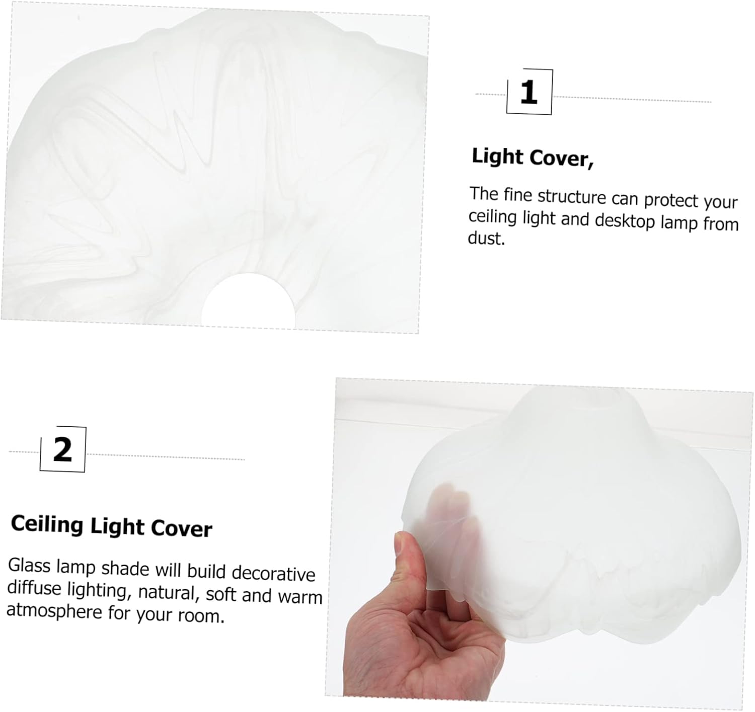 1pc Frosted Glass Lampshade Simple Light Cover for Ceiling Fixtures Elegant Decorative Shade for Pendant Lights and Wall Sconces Easy to Install Chic White Design