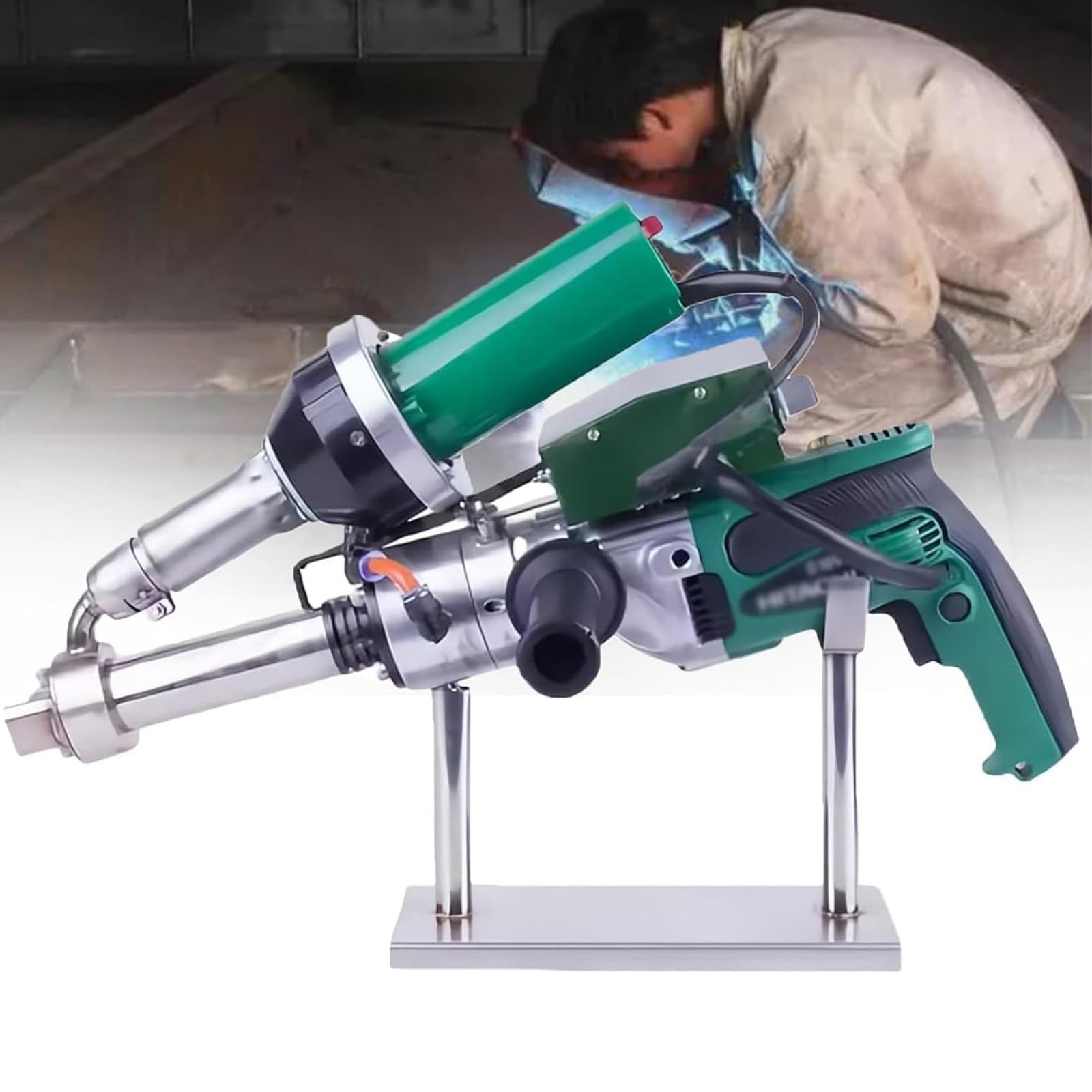 Pistola Soldadora Extrusión Manual 1600w,Máquina Soldadora Tubos PVC,Pistola Soldadora Plástico Aire Caliente Doble Calentamiento,para Soldar Tuberías Hdpe PP O Tanques Agua