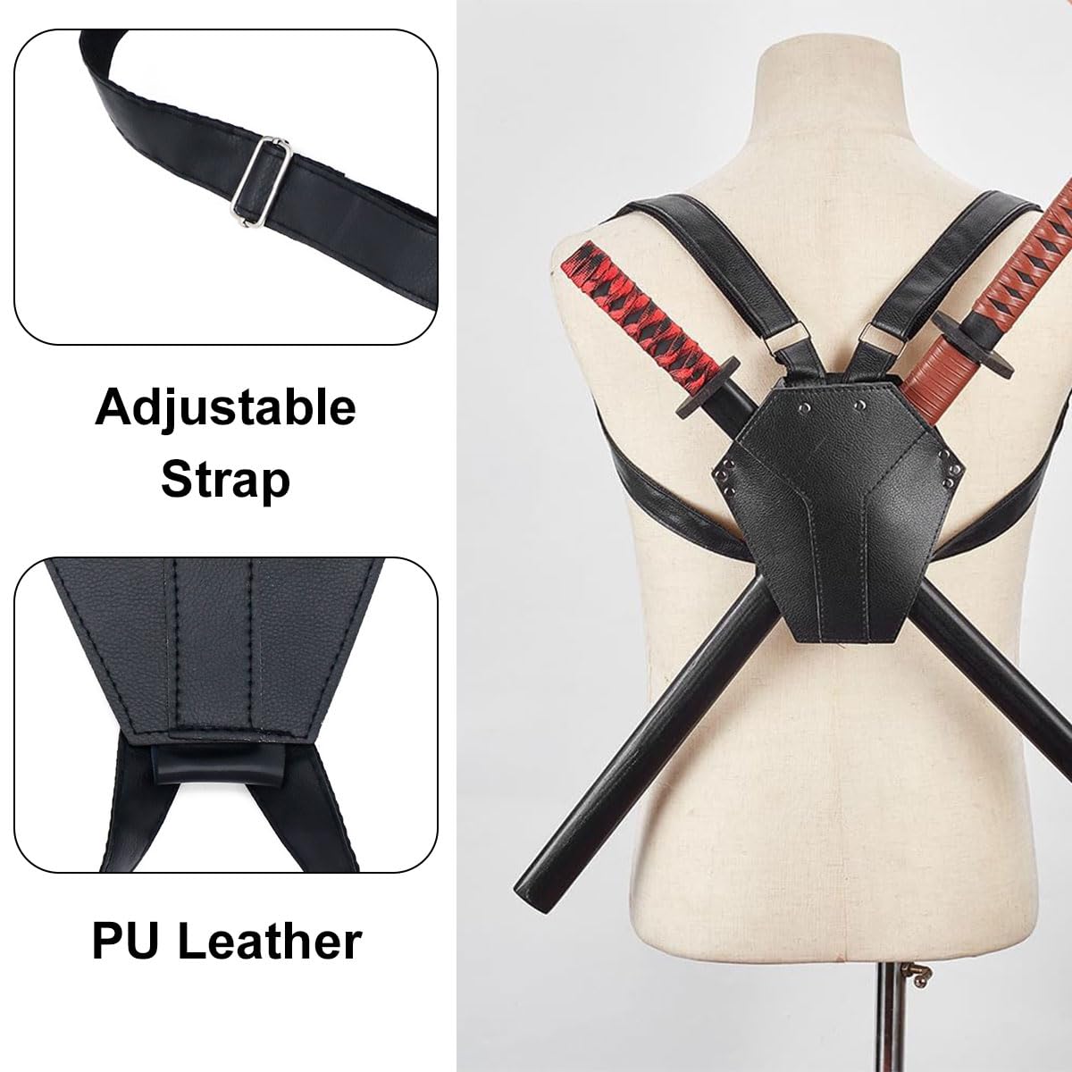 Helweet Borsa per Spada, Custodia per Spada, Borse per Spade, Swords Fondina Posteriore, Spade Borsa Da Trasporto, Portaspada Posteriore per Feste di Cosplay Costumi Da Eroe Ninja Cosplay Anime