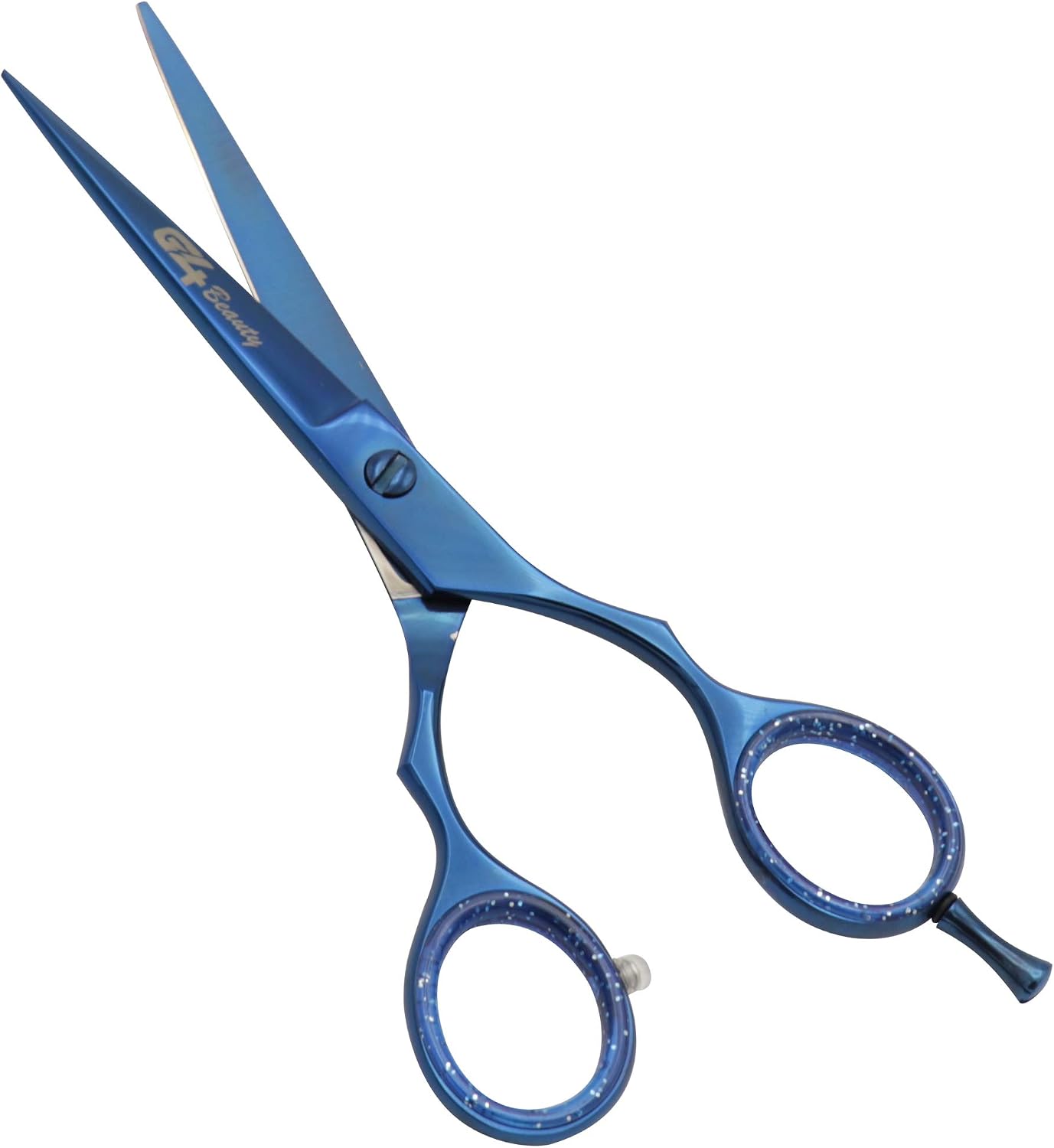G4 Vision barber Hair Scissors Cutting & Thinning Scissors Kit Straight Edge Razor Comb with Black Storage Case With Free Blades (Blue 6.5 Inch)