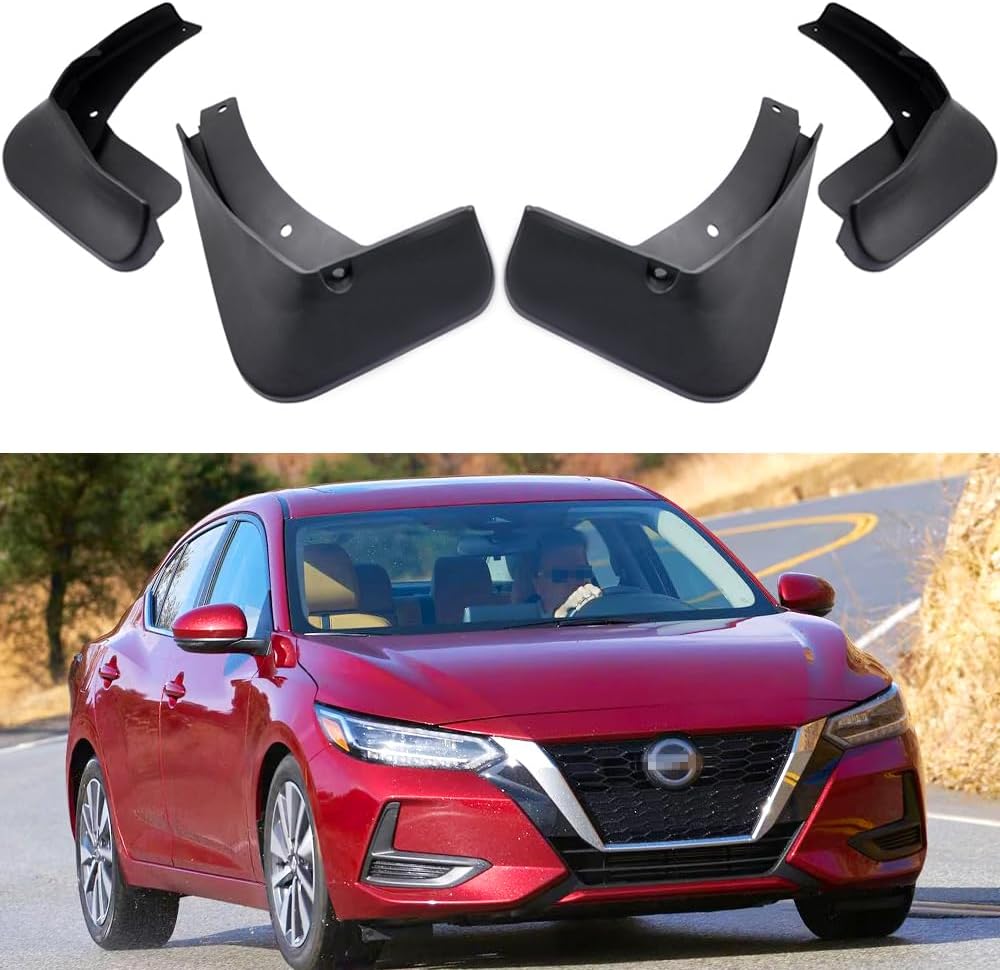 Mudguards Mud Flaps Splash Guards Fenders Compatible with 2020-2024 Nissan Sentra S/Sentra SV Sedan (No SR Models), 4pcs Mud Guard Kit, Black