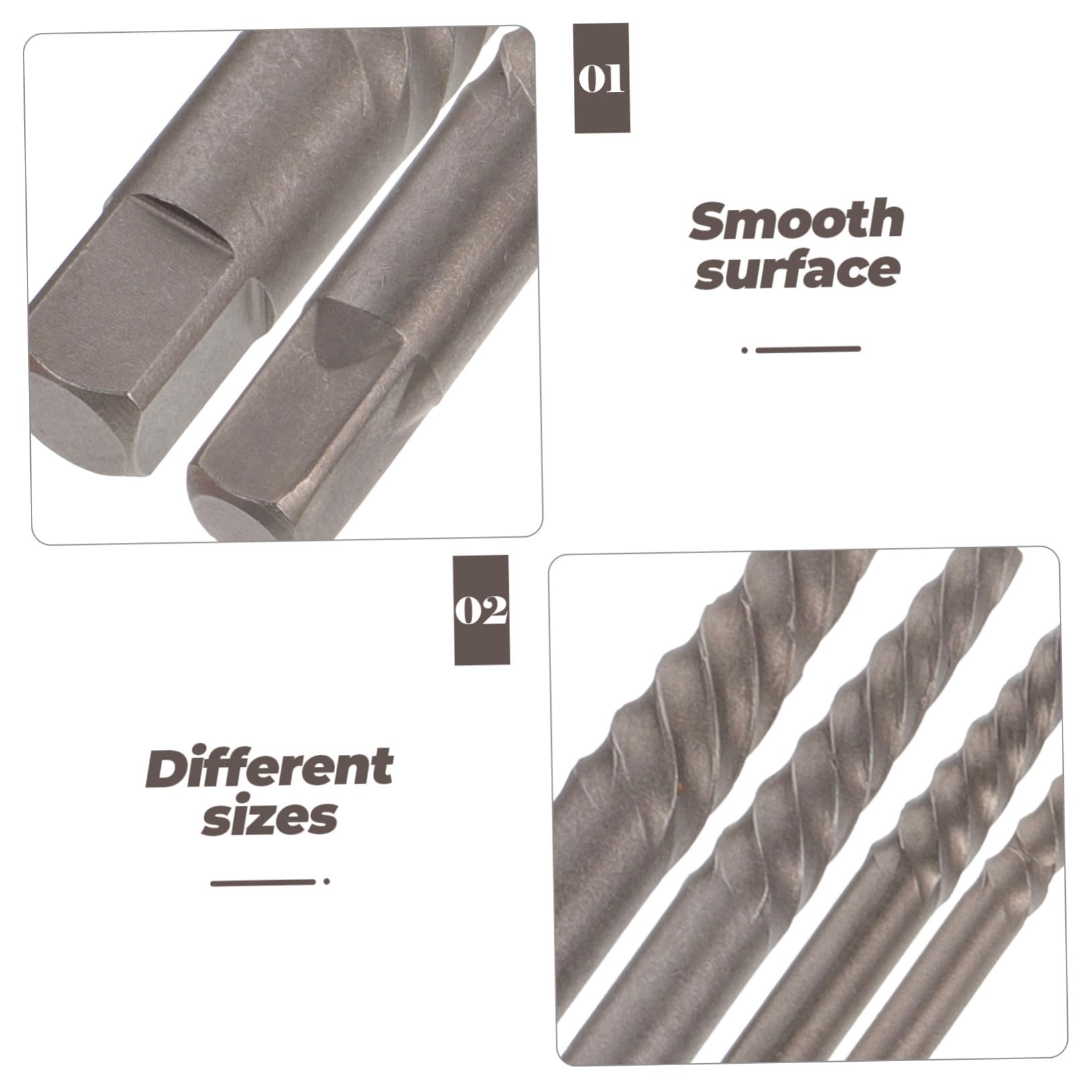 Estrattore di Viti Spanate in Acciaio al Carbonio Kit per Riparazioni Domestiche Efficiente Estrazione Viti Danneggiate e Bulloni Rotti per Fai da Te