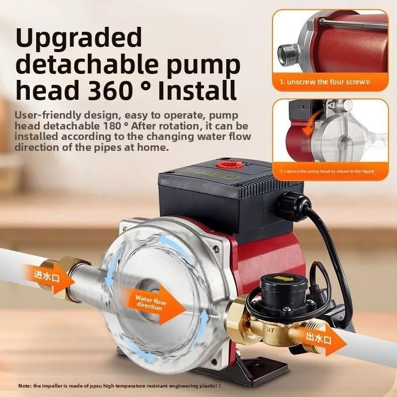 Automatyczna pompa wspomagająca wodę o mocy 150 W, pompa obiegowa ze stali nierdzewnej 6/25 mm do podgrzewacza wody do użytku domowego, 40 l/min