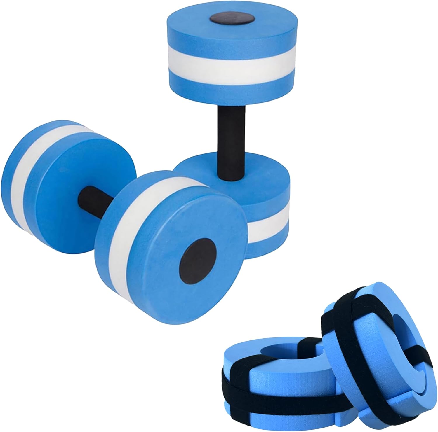 Eanpet Sports Water Weights for Pool Exercise Water Aerobics Equipment Combo Set High Density Aquatic Exercise Dumbbells Aqua Pool Fitness