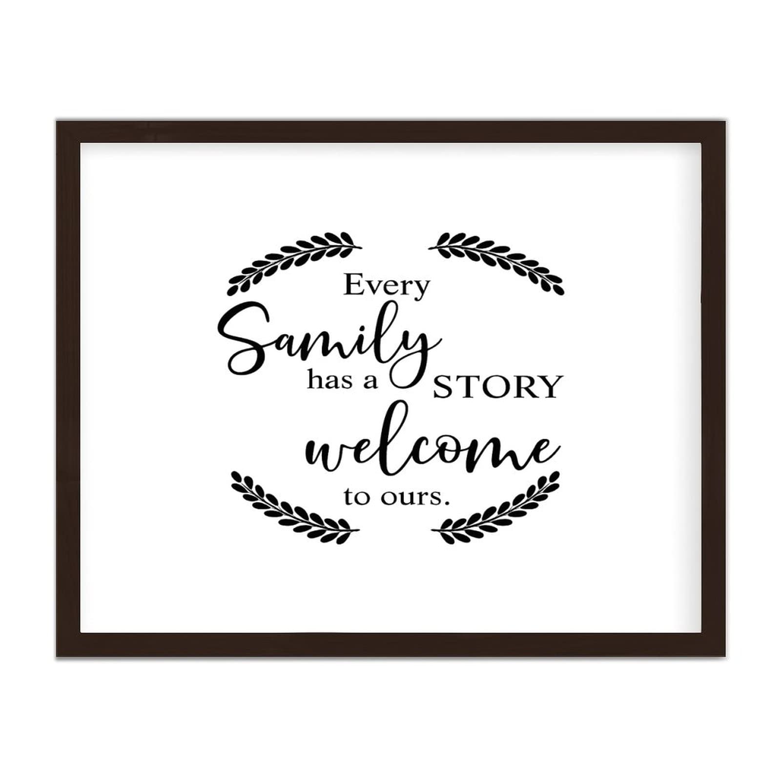 Plaque murale vintage encadrée bois tableau deco maison salon Every Family Has A Story 40x50