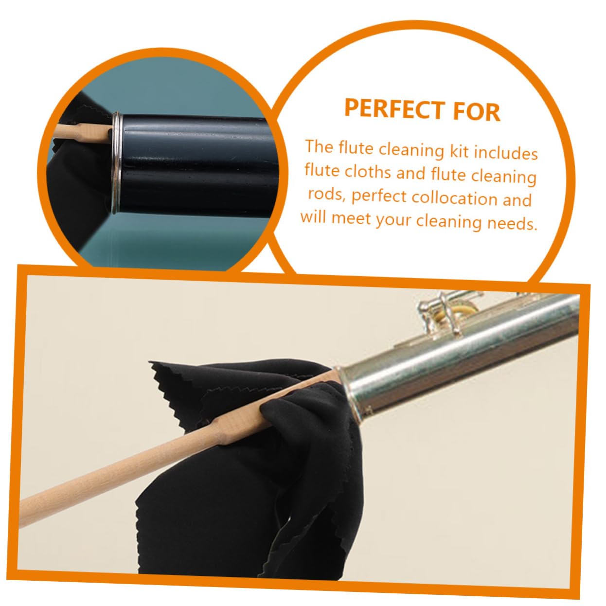TOYANDONA 4sets Pulizia Per Flauto Kit Professionale Con Bacchetta e Panno Assorbente Strumenti Per La Manutenzione Della Musica Facile Da Trasportare e Utilizzare Per Musicisti e