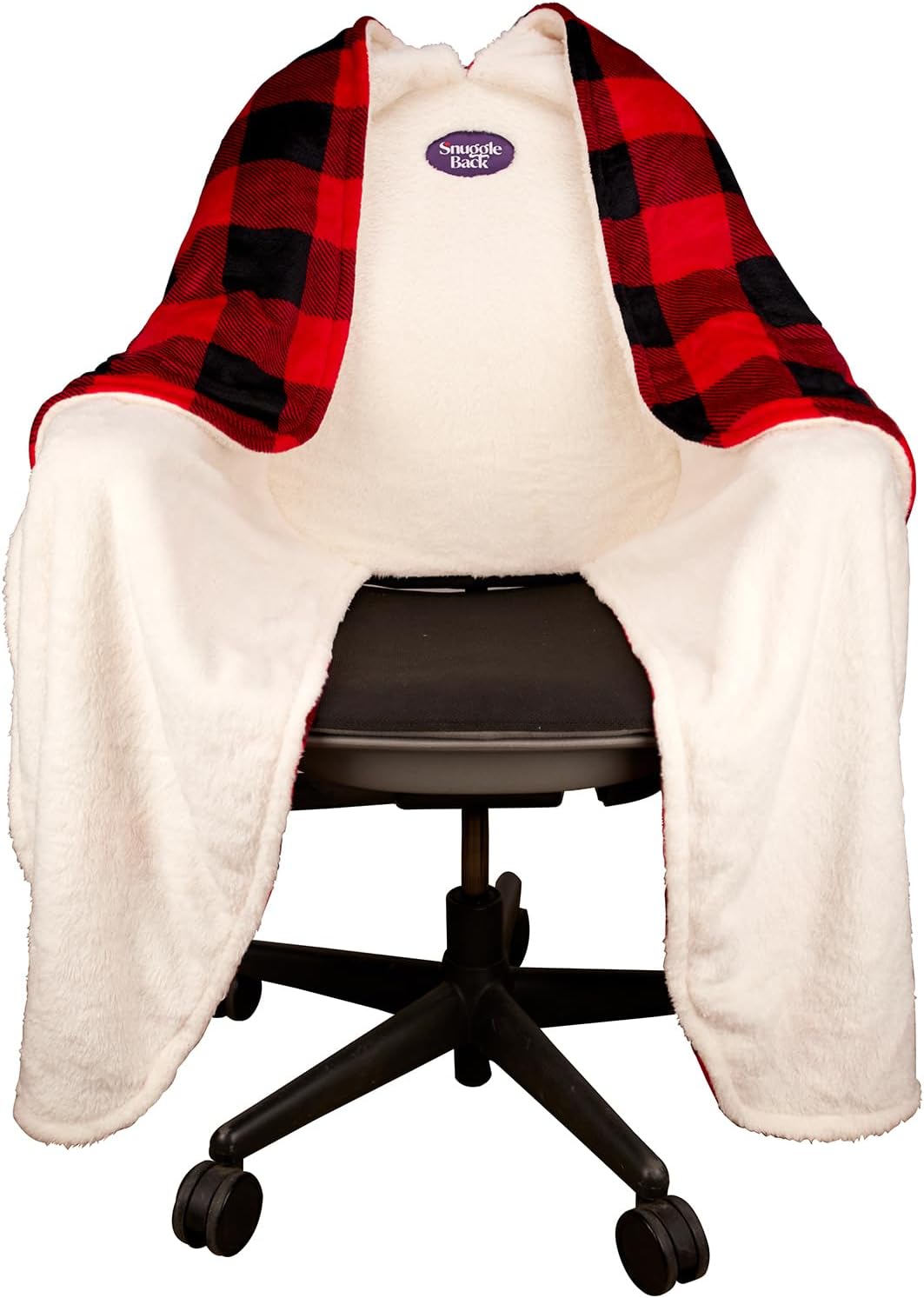 The Original Office Chair Blanket by SnuggleBack; Cozy Comfy Office Desk Chair Wrap Attaches for Convenient Heat and Hands-Free. Stay Warm In The Winter or Summer. Sherpa Fur Lining