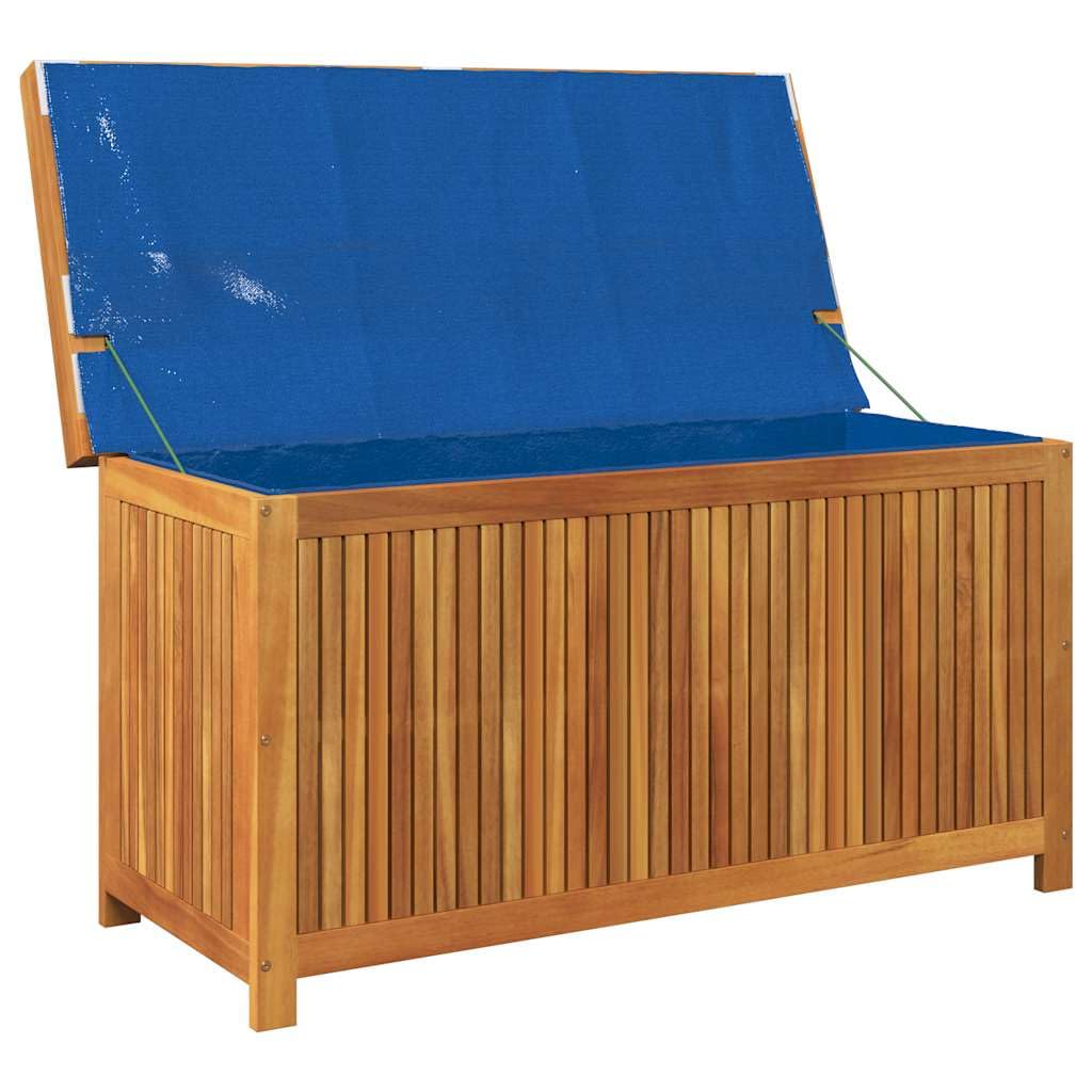 Boîte de rangement en acacia 113 x 50 x 60,5 cm avec coussin