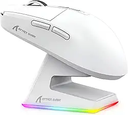 Mouse Gamer ATTACK SHARK X6 com Fio RGB – Ergonômico, 6 Botões Programáveis e Alta Precisão (BRANCO)