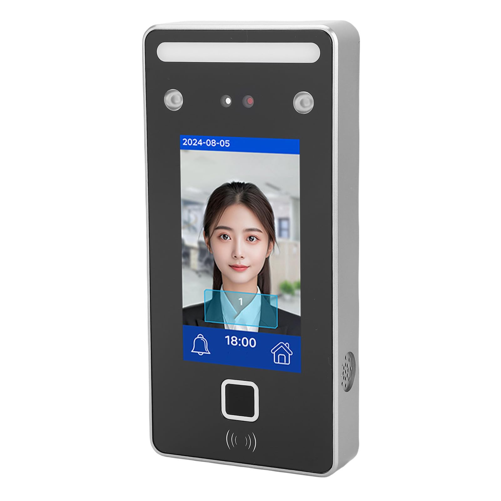 Gesichtserkennungs-Anwesenheitsmaschine, Biometrisches Anwesenheitssystem mit Sichtbarem Licht und Infrarot-Lebendigkeitserkennung, 2000 Benutzer, 4,3-Zoll-Touchscreen für Büros, Schulen,