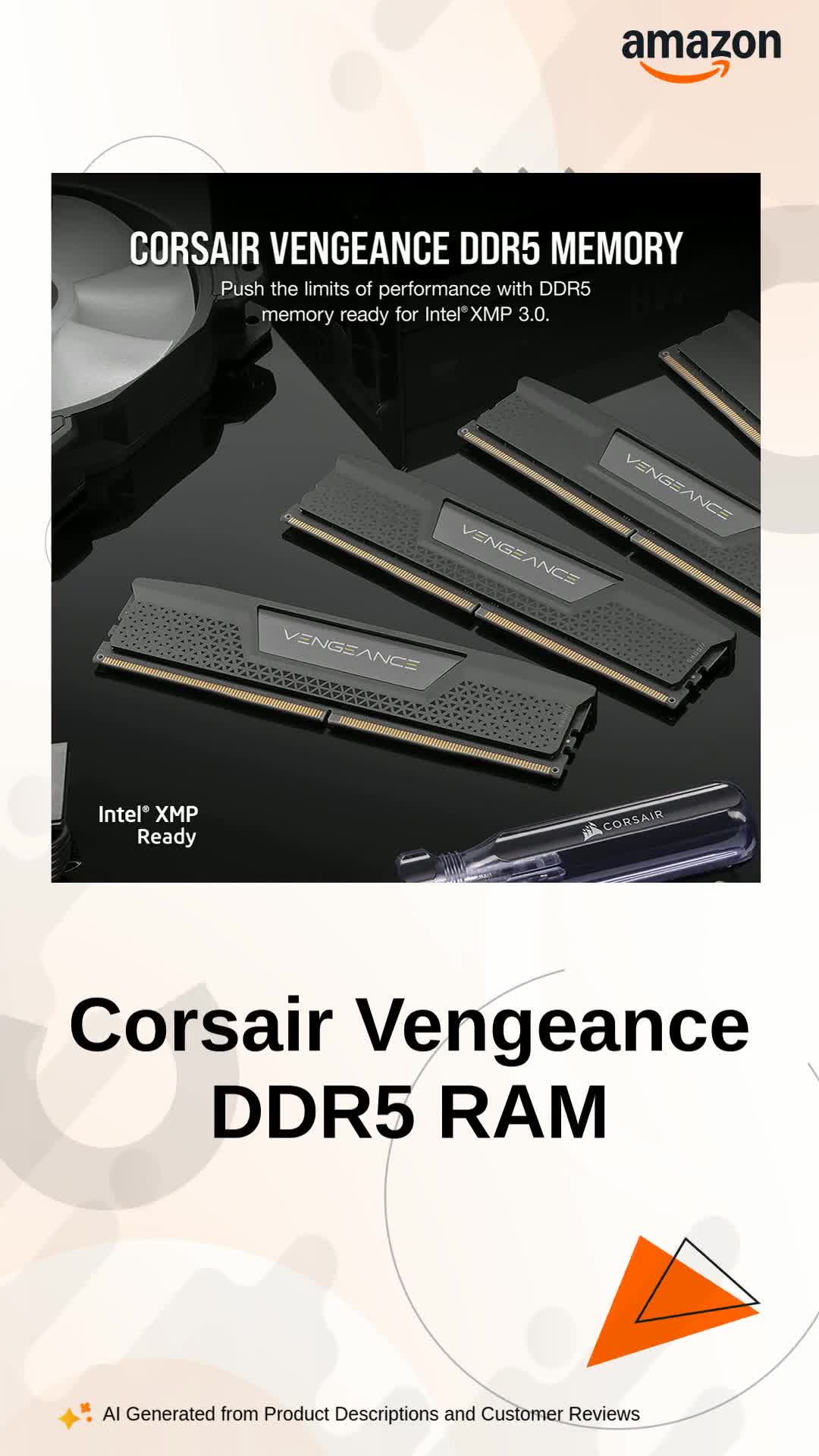 CORSAIR Vengeance 16GB DDR5 DRAM 5600MHz Memory Kit