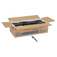 Vista 1 de Dixie, tenedor de poliestireno de peso medio, 6.31 pulgadas de largo (estuche de 1000), Negro, 10