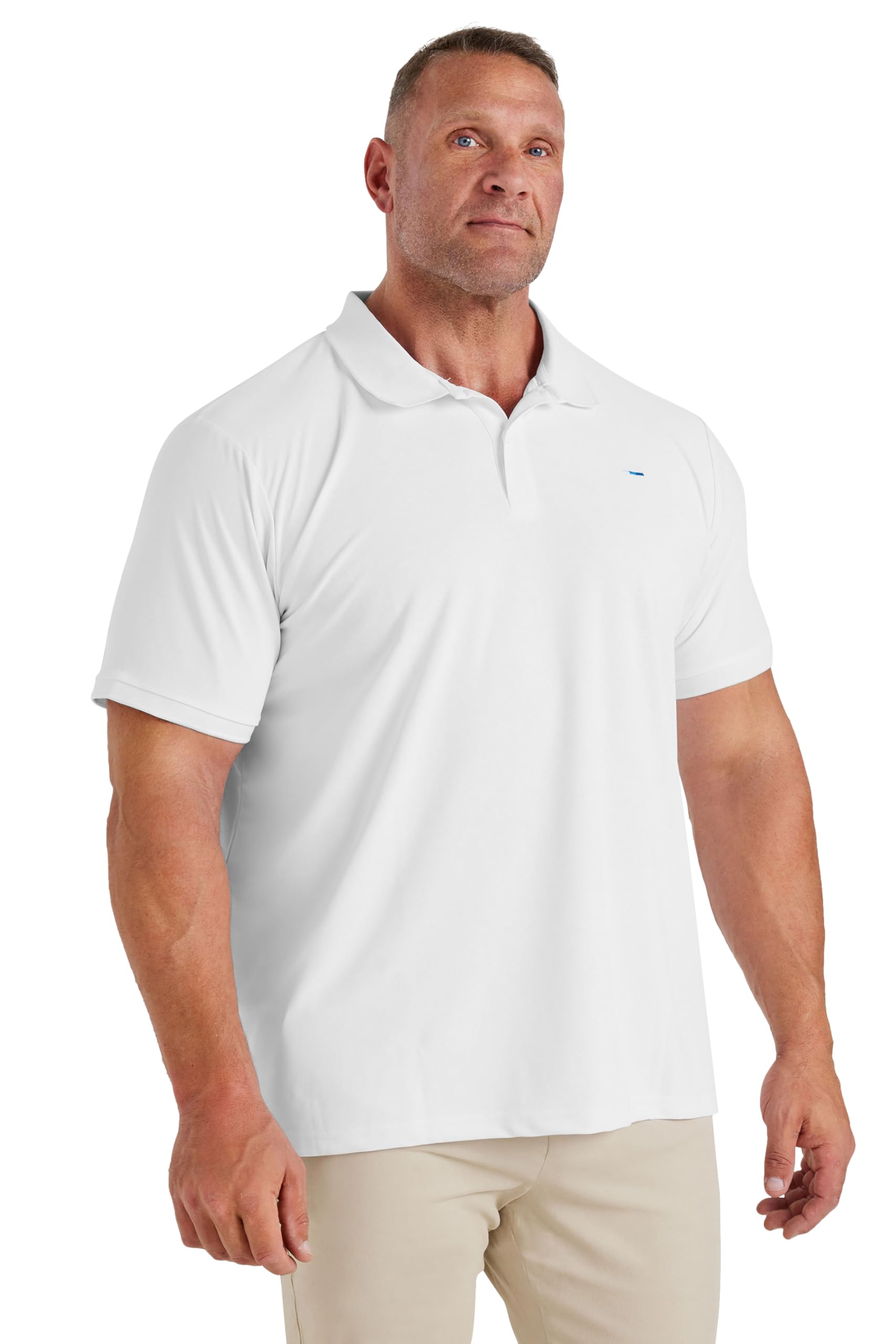BadRhino Golf Big & Tall Pique Polo Shirt - Men's - Plus Size Curve White