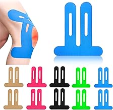 LUOJINYI 10 Stück PreCut Kinesiotapes Knie, Kinesiotapes Vorgeschnitten Knie, Hautfreundlich mit perfektem Trage-komfort, Wasserfestes & Elastisches Physio Tape für Knieschmerzen(Mehrere Farben)