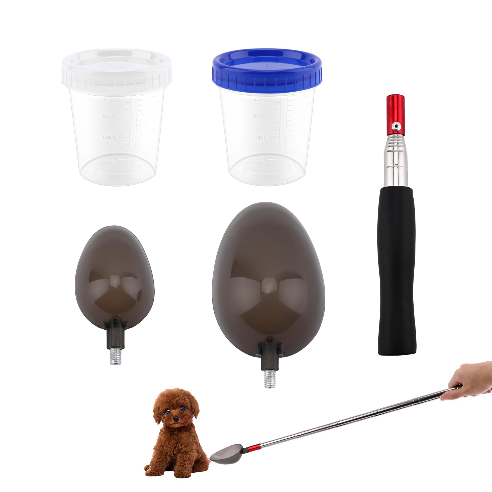 Pueine Dog Cat Urine Collector,Telescopic Handled Dog Pee Sample Catcher for Veterinary Supplies, Urine Stick,Dog Urine Sample Catcher