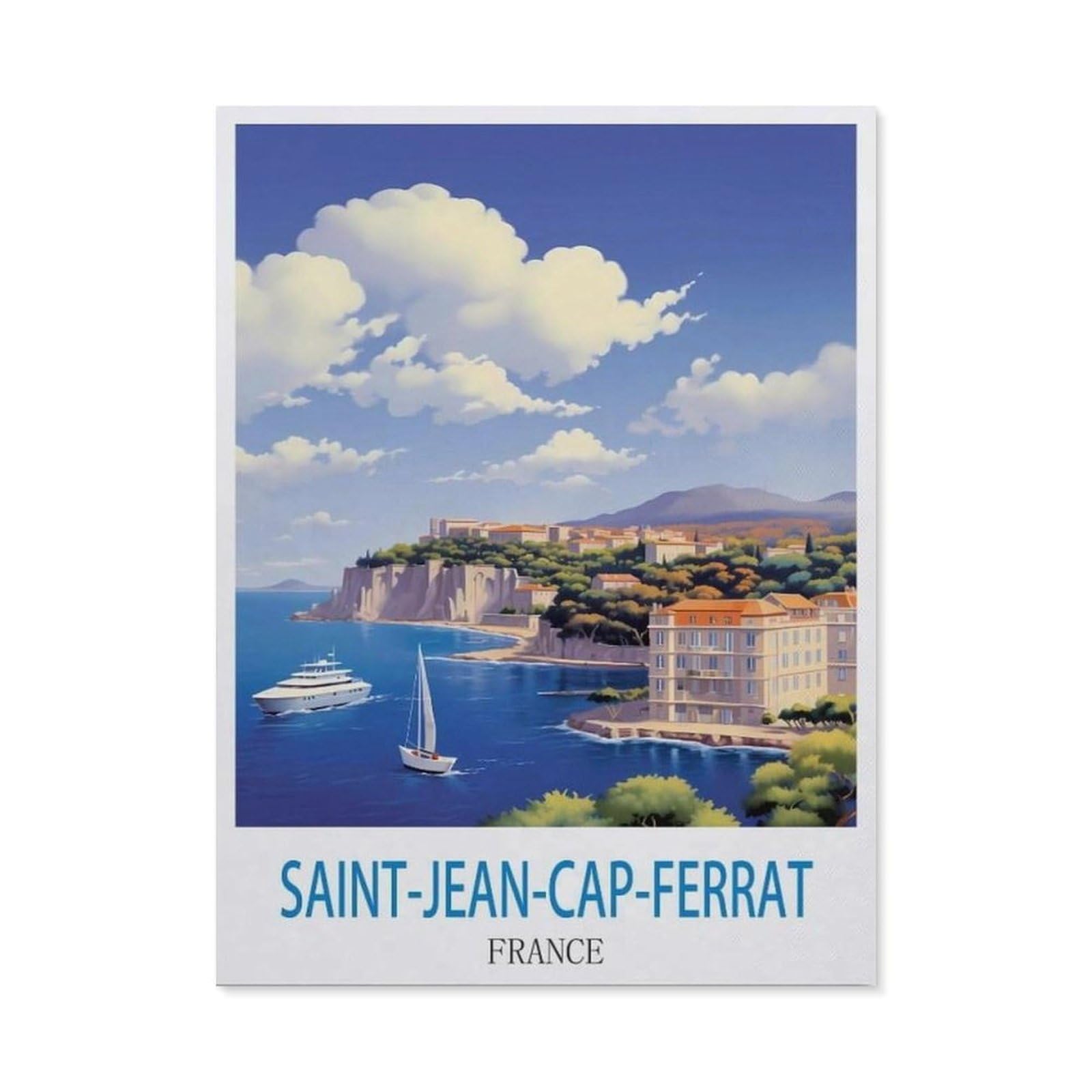 BEAYODKP Diamond Painting，Saint Jean Cap Ferrat France（50 x 60 cm）