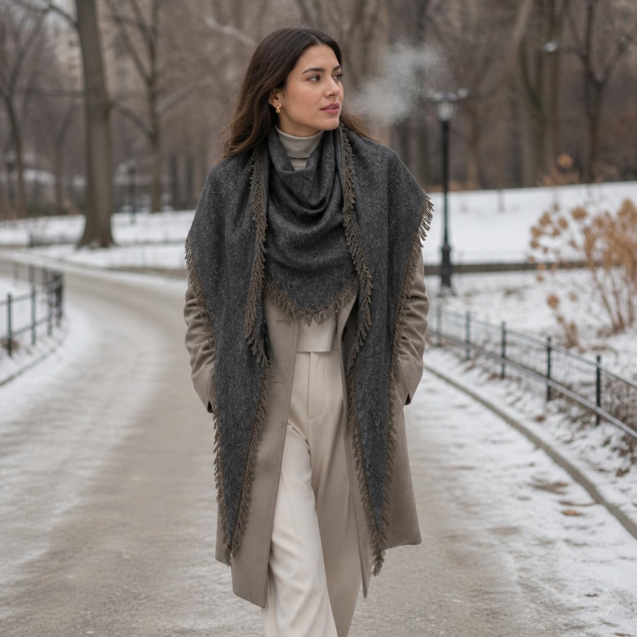 Sciarpa Donna Invernale Triangolare Lana | Design tinta unita, Sciarpa stile , Cene , Per e sorelle