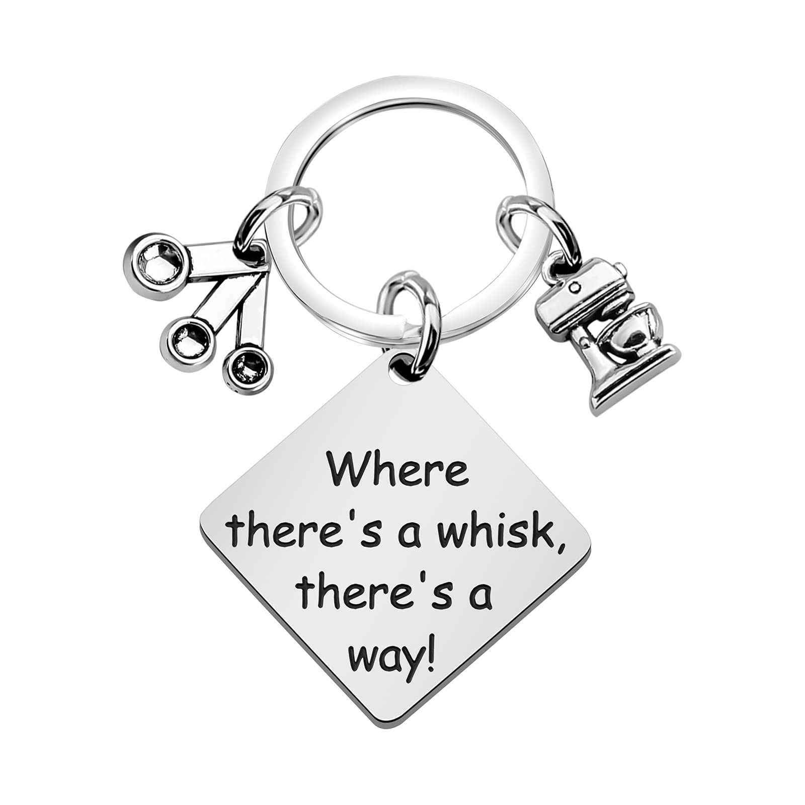 MYOSPARK Baker Gift Where There's A Whisk There's A Way Baking Bracelet with Measuring Spoons Mixer Cupcake Charms Kitchen Gift for Baker Chef Graduation Gift