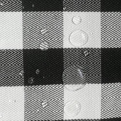 Ladity Water Proof Swag Valance For Window Classic Buffalo Checked Swag Country Farmhouse Kitchen Window Curtain Black And White W 54" X L 36" 1 Panel #TOP4