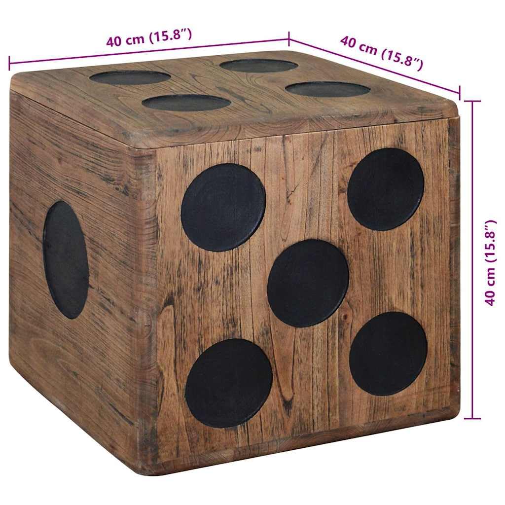 Mindi-Holz Aufbewahrungskiste 40 x 40 x 40 cm Würfel-Design, als Sitztruhe Couchtisch oder Hocker im Wohnzimmer Flur Diele, mit Deckel
