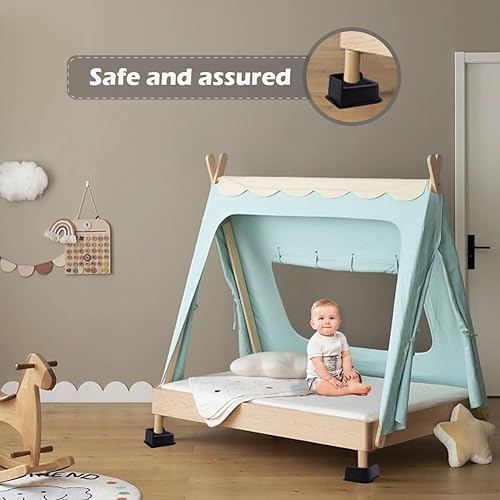 Miniatura 5 de 4 elevadores de cama de 2 pulgadas, elevadores de cama, patas de sofá de plástico resistente con carga para marco de cama, lavadora, mesa,